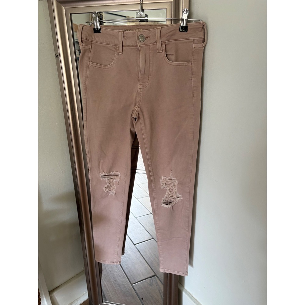 Eagle Jeans American Eagle Women's Distressed Blush Pink Jeans Size 6